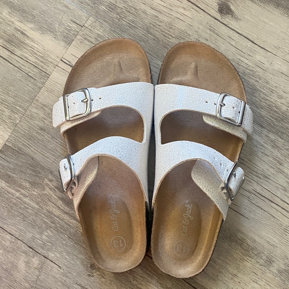 Cat & Jack Cream Double Strap Sandals
